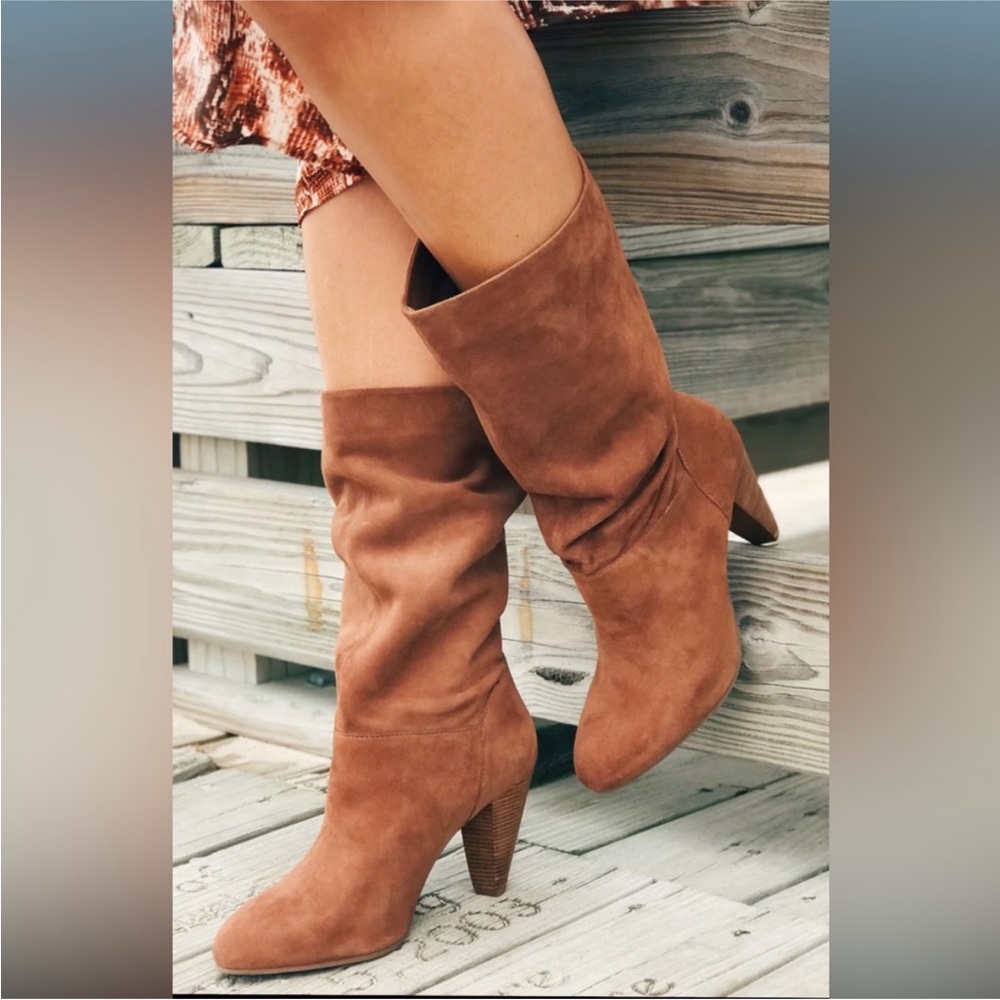 Seychelle cognac slouch suede boot